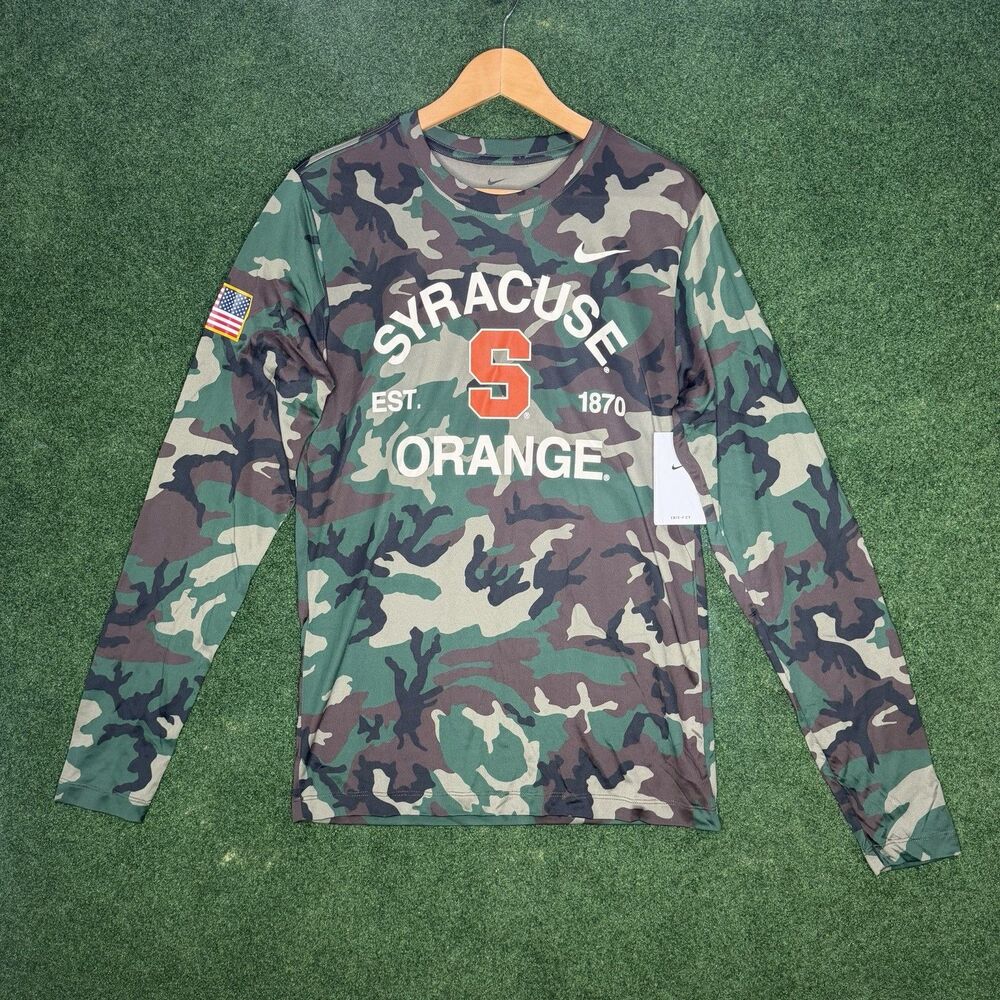 Sz S Nike Syracuse Orange Military Appreciation Camo Long Sleeve Team Issued